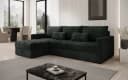 Luxusbetten24 Schlafsofa Roma Cord Grün mit Stauraum und Schlaffunktion Bild 1