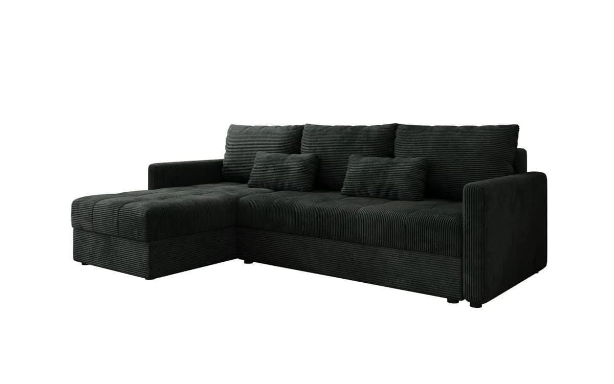 Luxusbetten24 Schlafsofa Roma Cord Grün mit Stauraum und Schlaffunktion - Bild 2