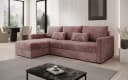 Luxusbetten24 Schlafsofa Roma Cord Rosa mit Stauraum Bild 1