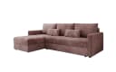 Luxusbetten24 Schlafsofa Roma Cord Rosa mit Stauraum Bild 2