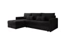 Luxusbetten24 Schlafsofa Roma Cord Schwarz mit Stauraum Bild 2