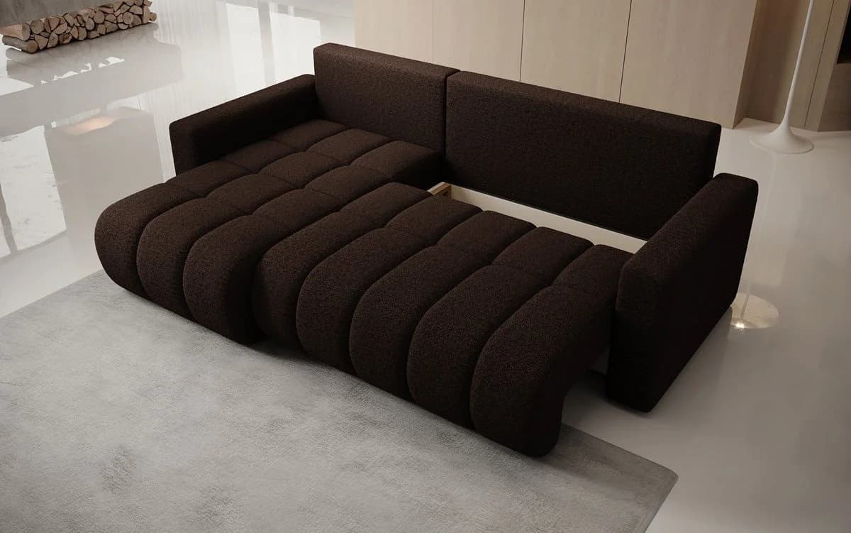 Luxusbetten24 Schlafsofa Giulio L Braun mit Schlaffunktion und Stauraum - Bild 3
