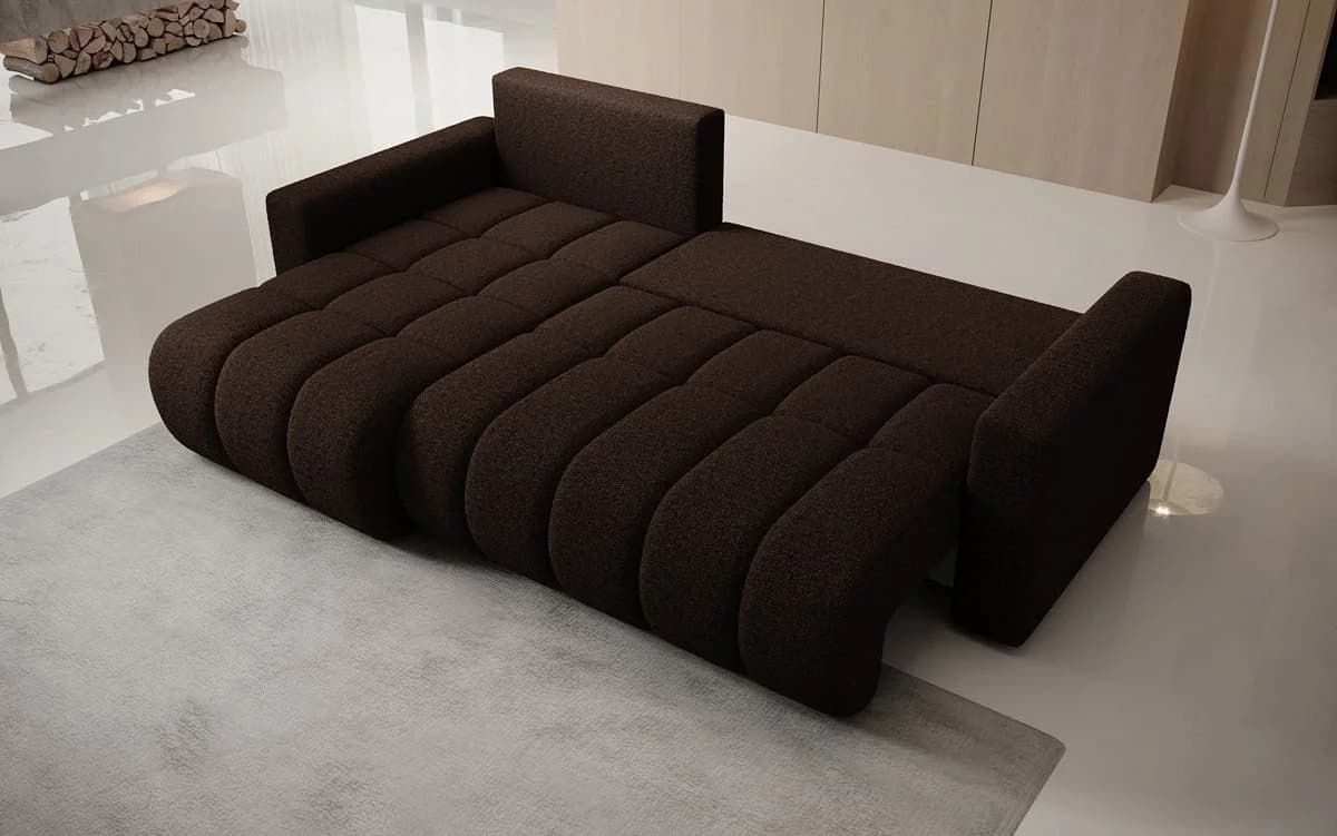 Luxusbetten24 Schlafsofa Giulio L Braun mit Schlaffunktion und Stauraum - Bild 4