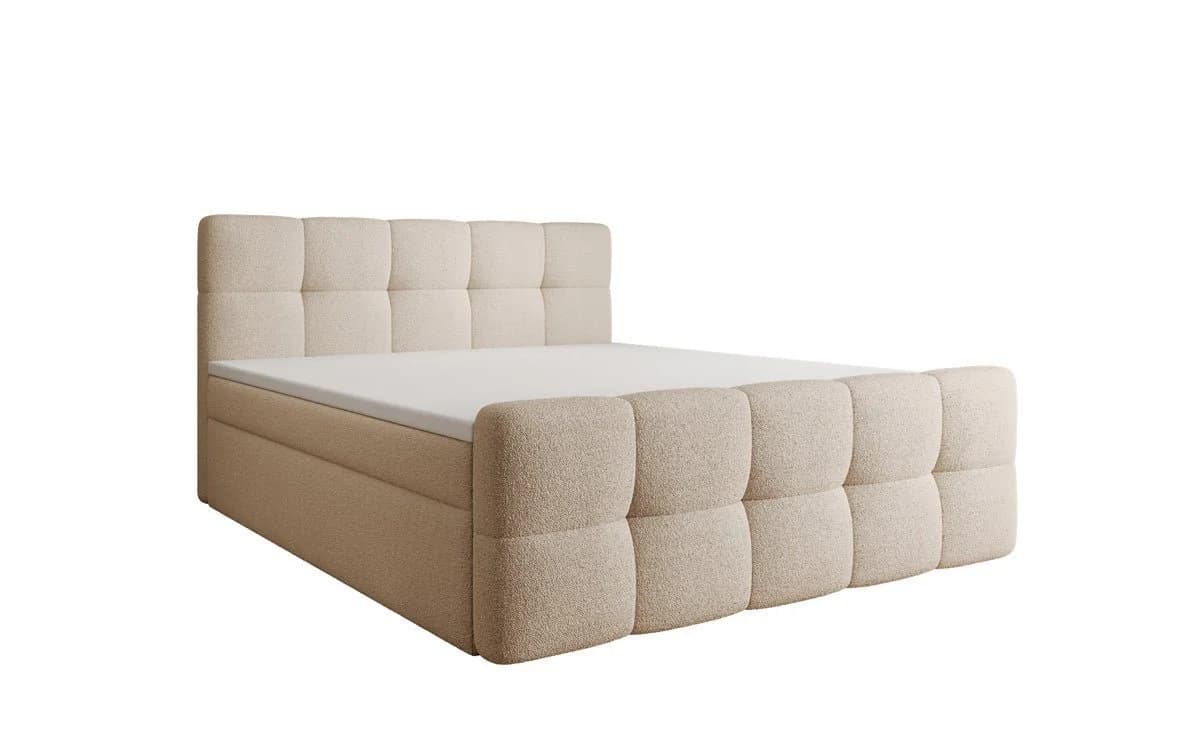 Luxusbetten24 Boxspringbett Cozy Beige Teddy Bouclé mit Stauraum & Topper - Bild 2