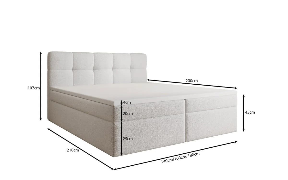 Luxusbetten24 Boxspringbett Cozy II Beige Teddy Bouclé mit Stauraum - Bild 5