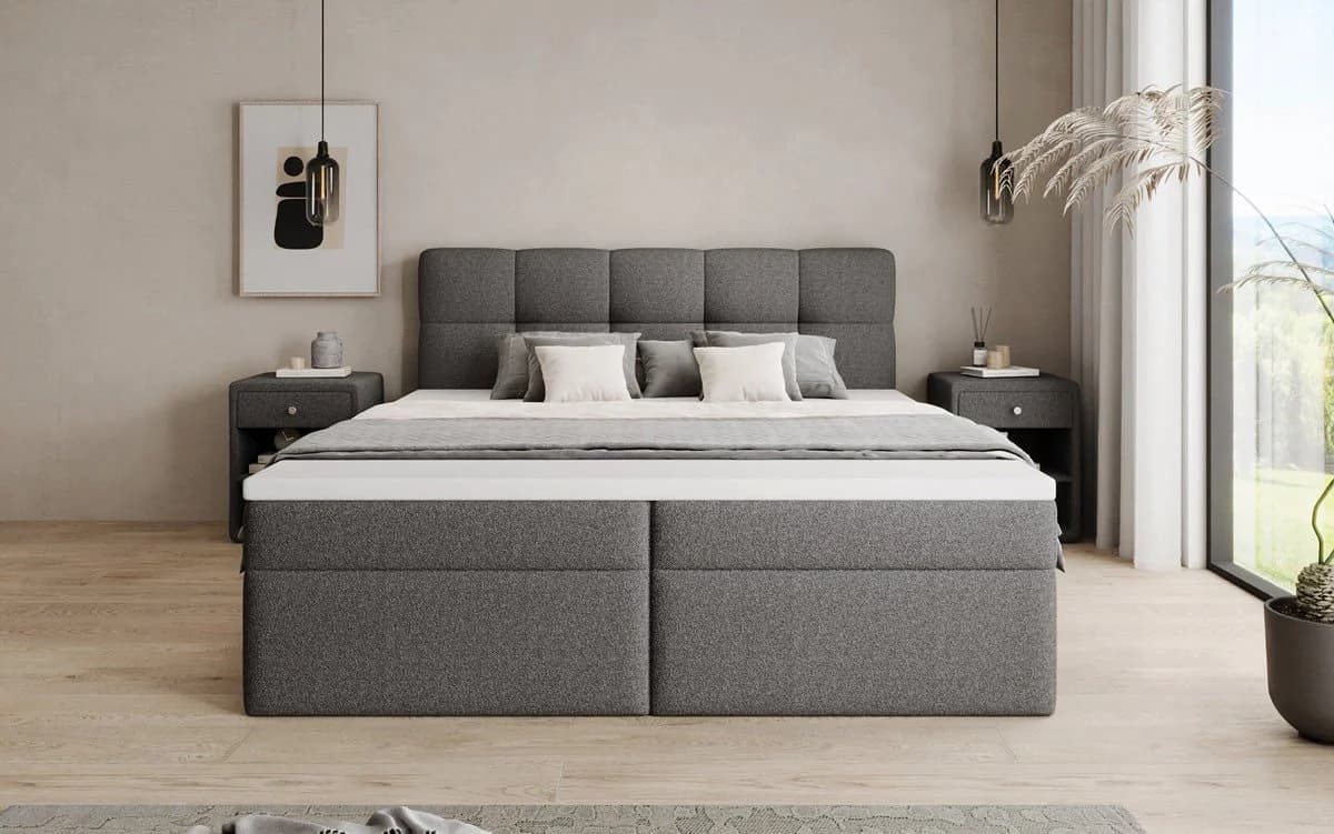 Luxusbetten24 Boxspringbett Cozy II grau mit Stauraum und Topper - Bild 3