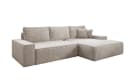 Luxusbetten24 Schlafsofa Verona Beige mit Ottomane und Stauraum Bild 2