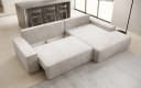 Luxusbetten24 Schlafsofa Verona Beige mit Ottomane und Stauraum Bild 3
