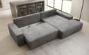 Luxusbetten24 Schlafsofa Verona Grau mit breiter Ottomane und Schlaffunktion Bild 3