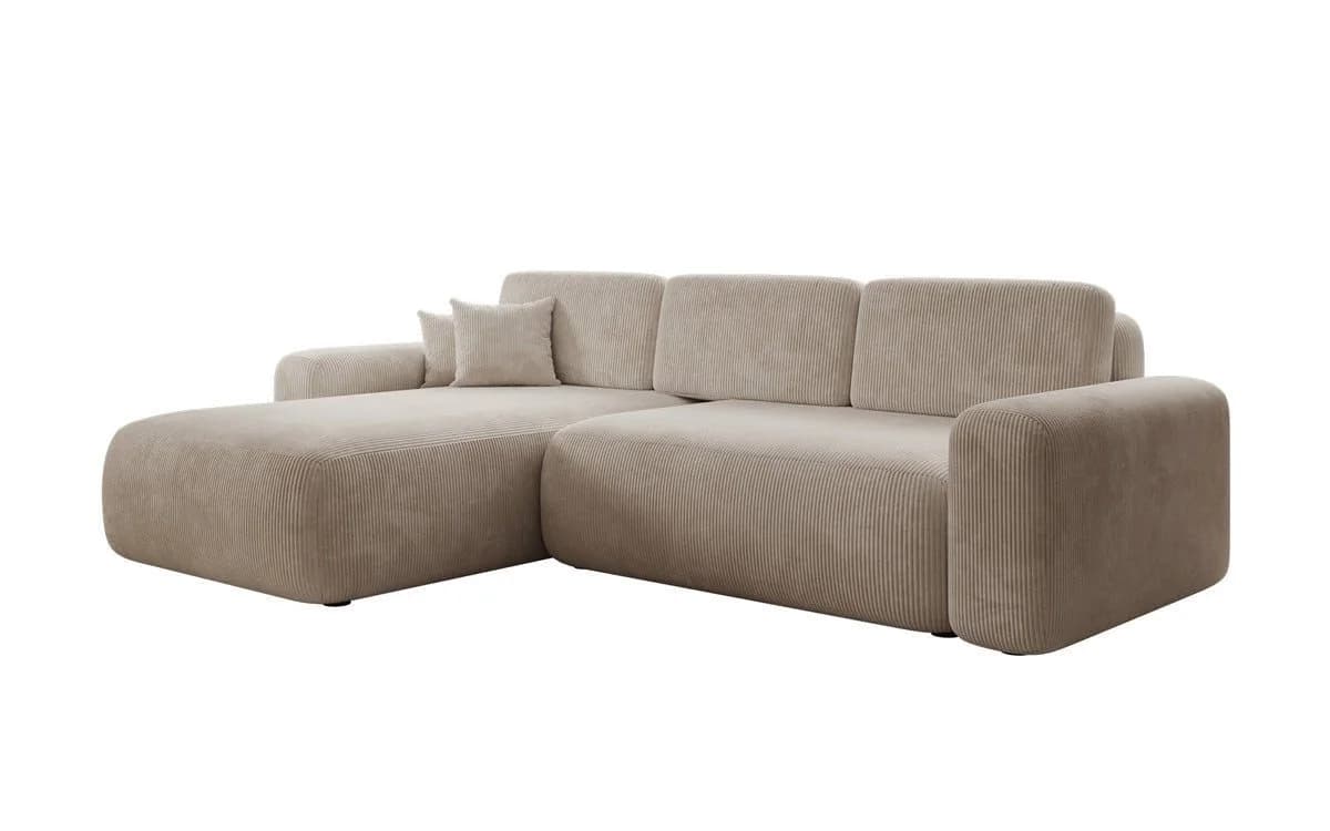Luxusbetten24 Schlafsofa Lola Cord Beige mit Stauraum - Bild 2