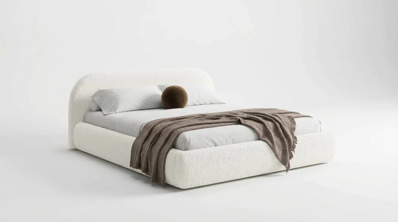 Luxusbetten24 Polsterbett Luma Weiß Bouclé mit Stauraum - Bild 2