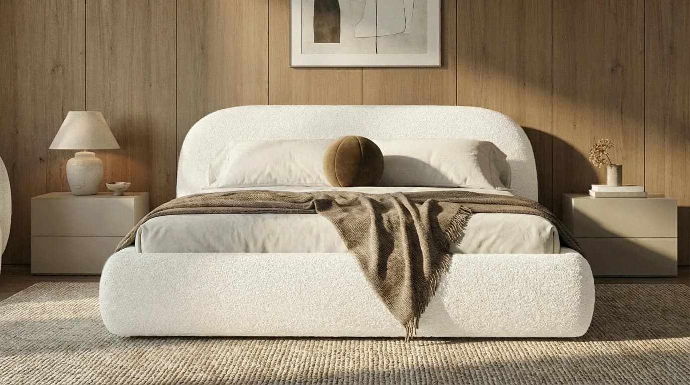 Luxusbetten24 Polsterbett Luma Weiß Bouclé mit Stauraum - Bild 5
