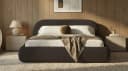 Luxusbetten24 Polsterbett Luma Braun Bouclé mit Stauraum Bild 1