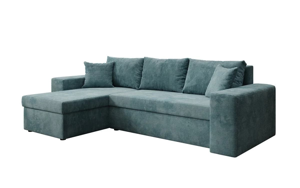 Luxusbetten24 Schlafsofa Denver Cord Petrol mit Stauraum und Schlaffunktion - Bild 2