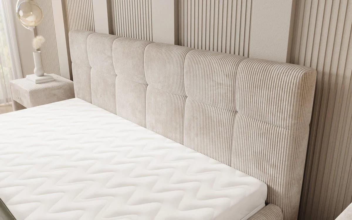 Luxusbetten24 Polsterbett Nelly Beige Cord mit Stauraum - Bild 5