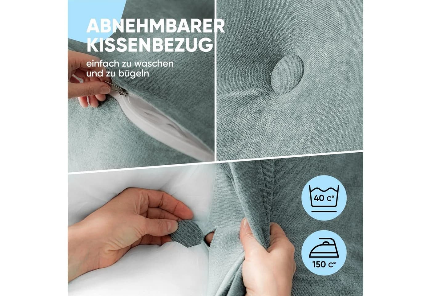 Björn&Schiller Rückenkissen Lesekissen Türkis 70 cm - Bild 5