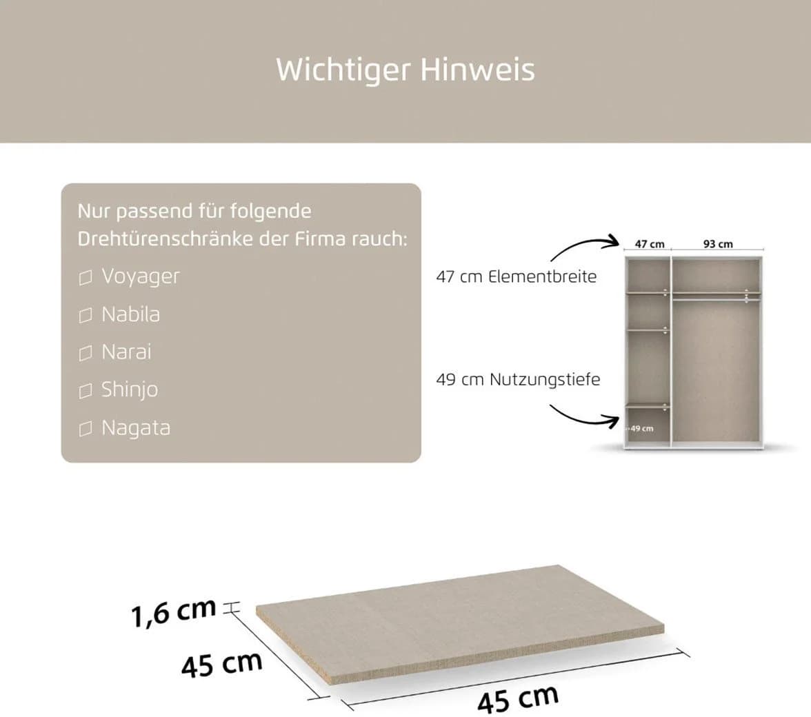 Einlegeboden Rauch Leinenoptik Hell 45 cm - Bild 4