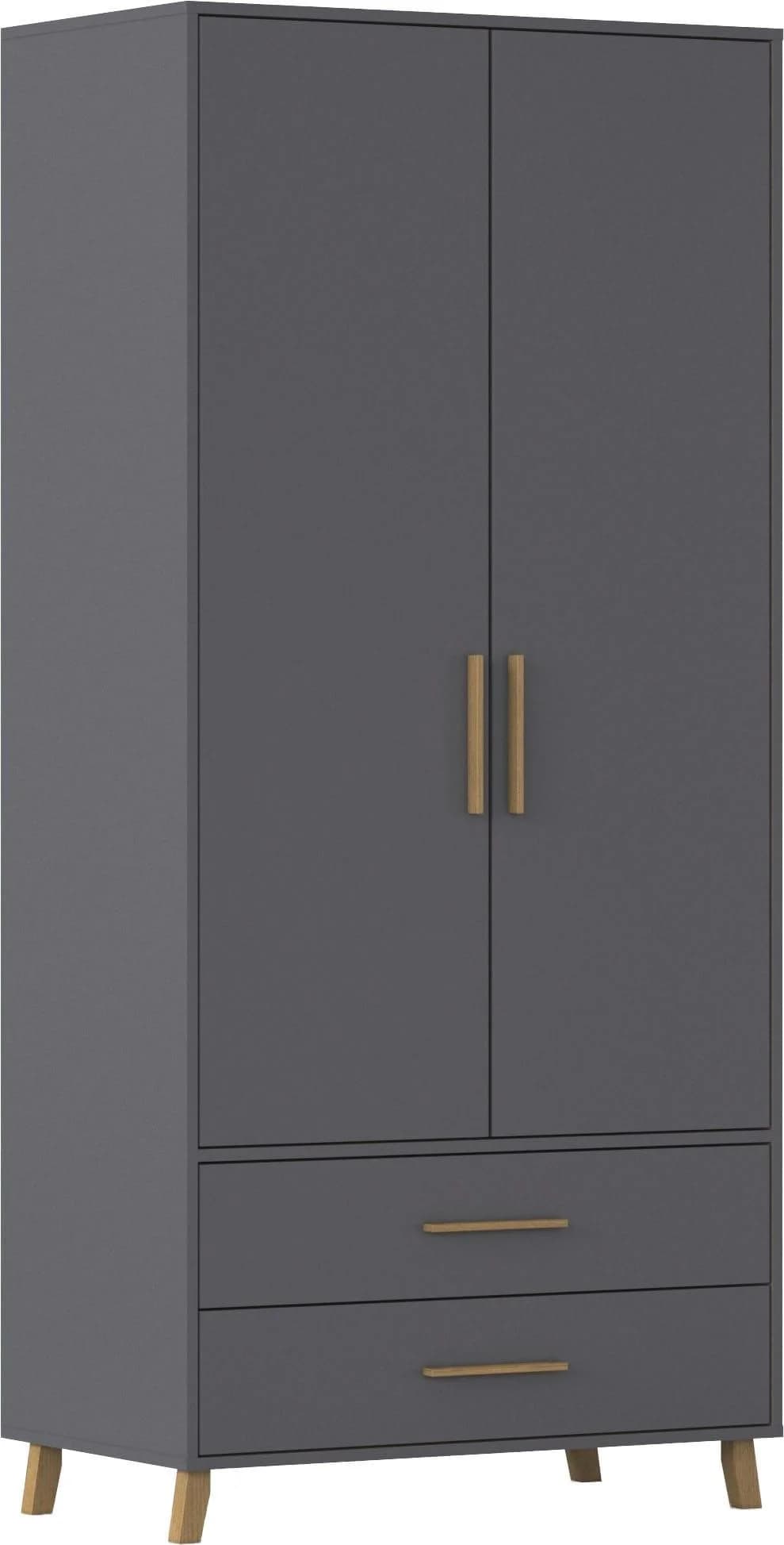 Drehtürenschrank RAUCH Kleiderschrank Garderobe Graumetallic