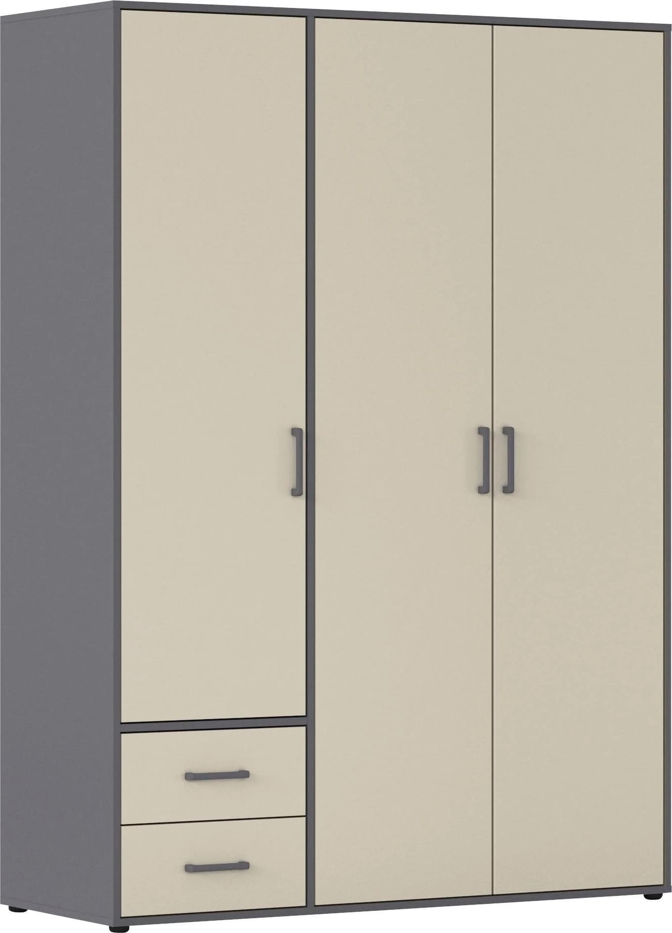 Drehtürenschrank RAUCH Kleiderschrank Garderobe Wäscheschrank Voyager Beige Graumetallic