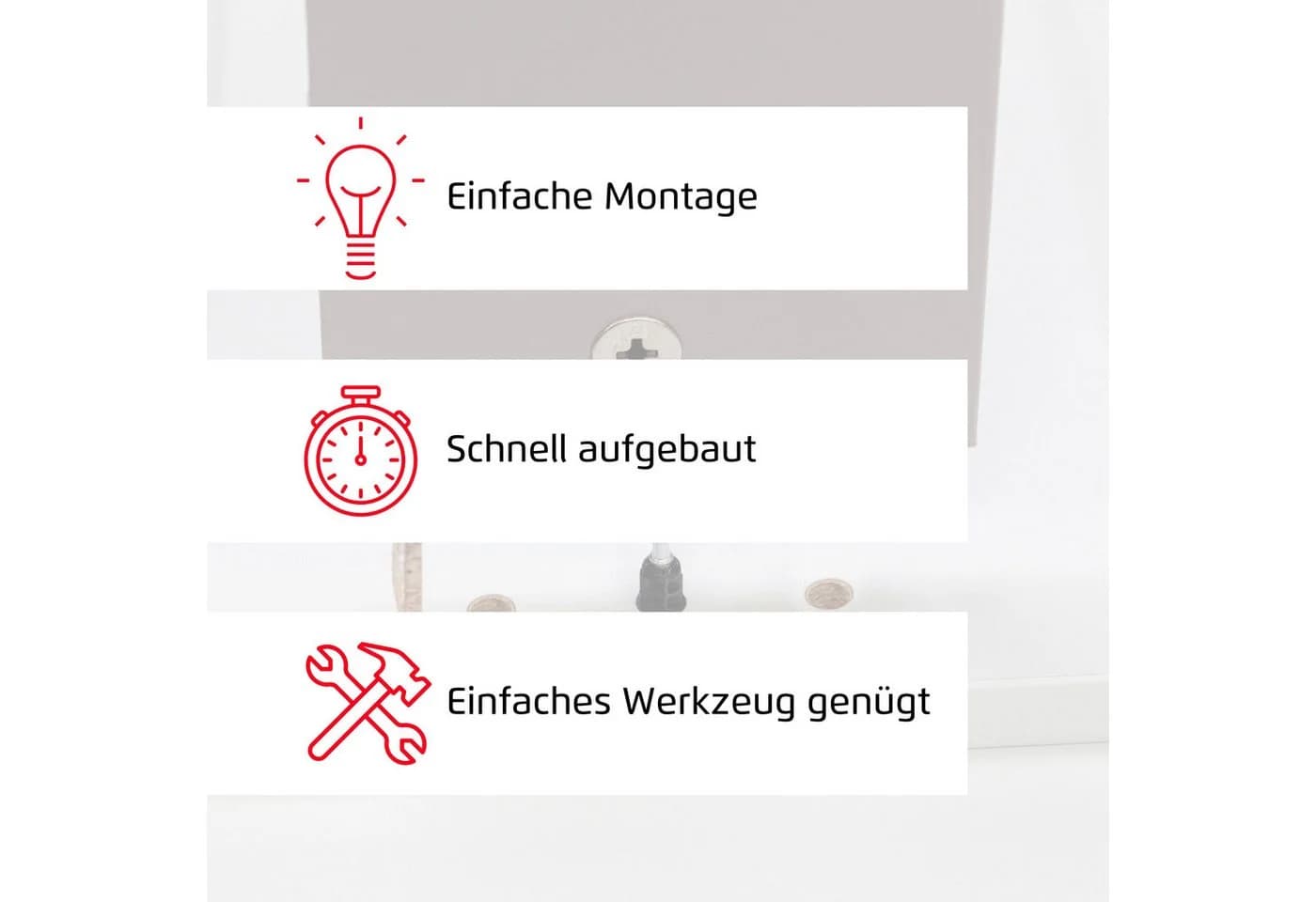 Nachtkommode Rauch Montclar Weiß Hochglanz 3 Schubladen - Bild 5