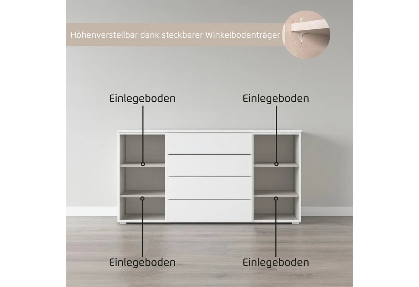 Rauch Kombikommode Montclar beige Hochglanz mit Soft-Close - Bild 5