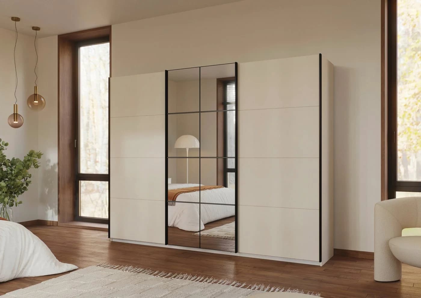 Kleiderschrank OTTO HOME Schwebetürenschrank BAVENO Beige