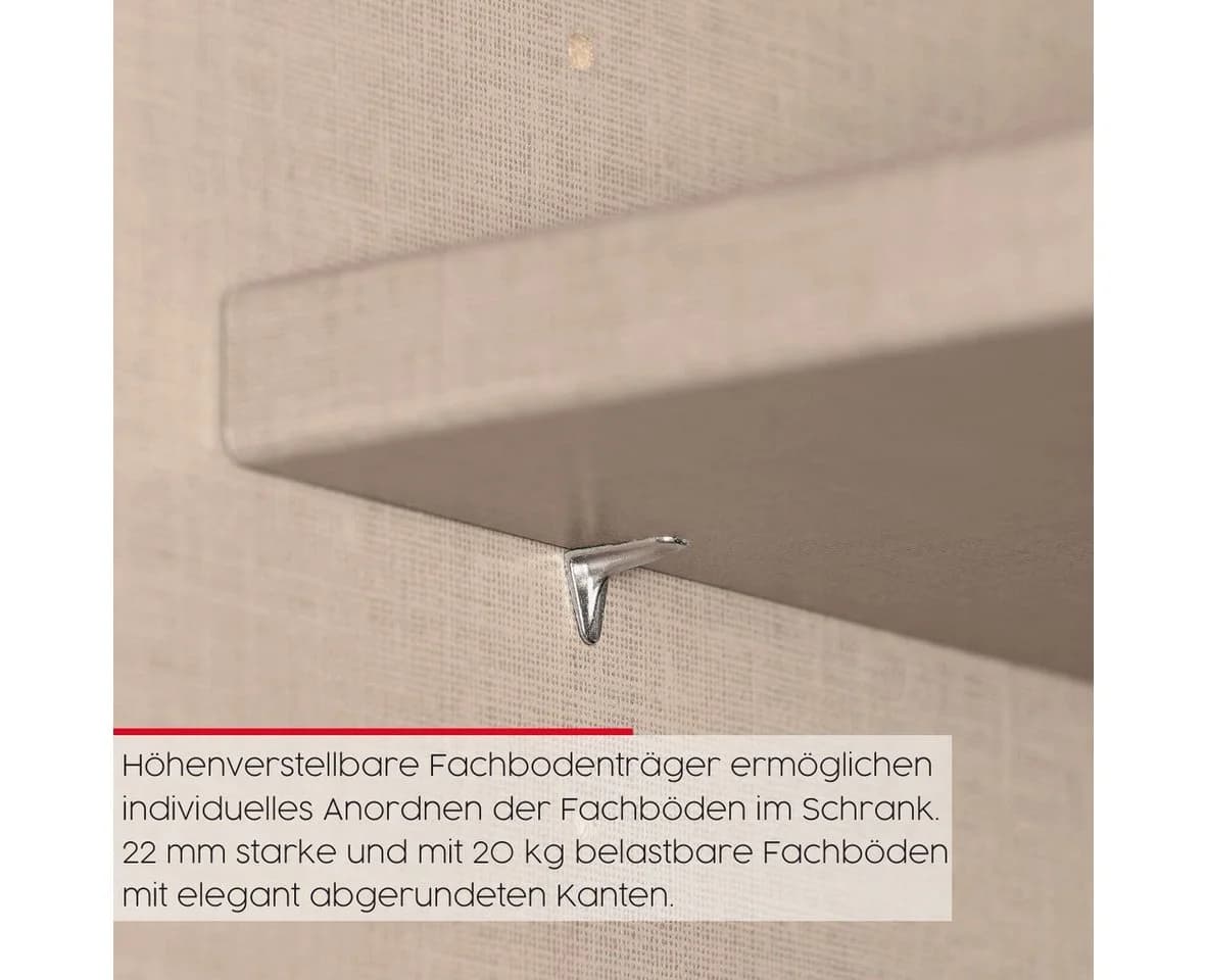 Rauch Einlegeboden 2er-Set Leinenoptik hell für Kleiderschränke