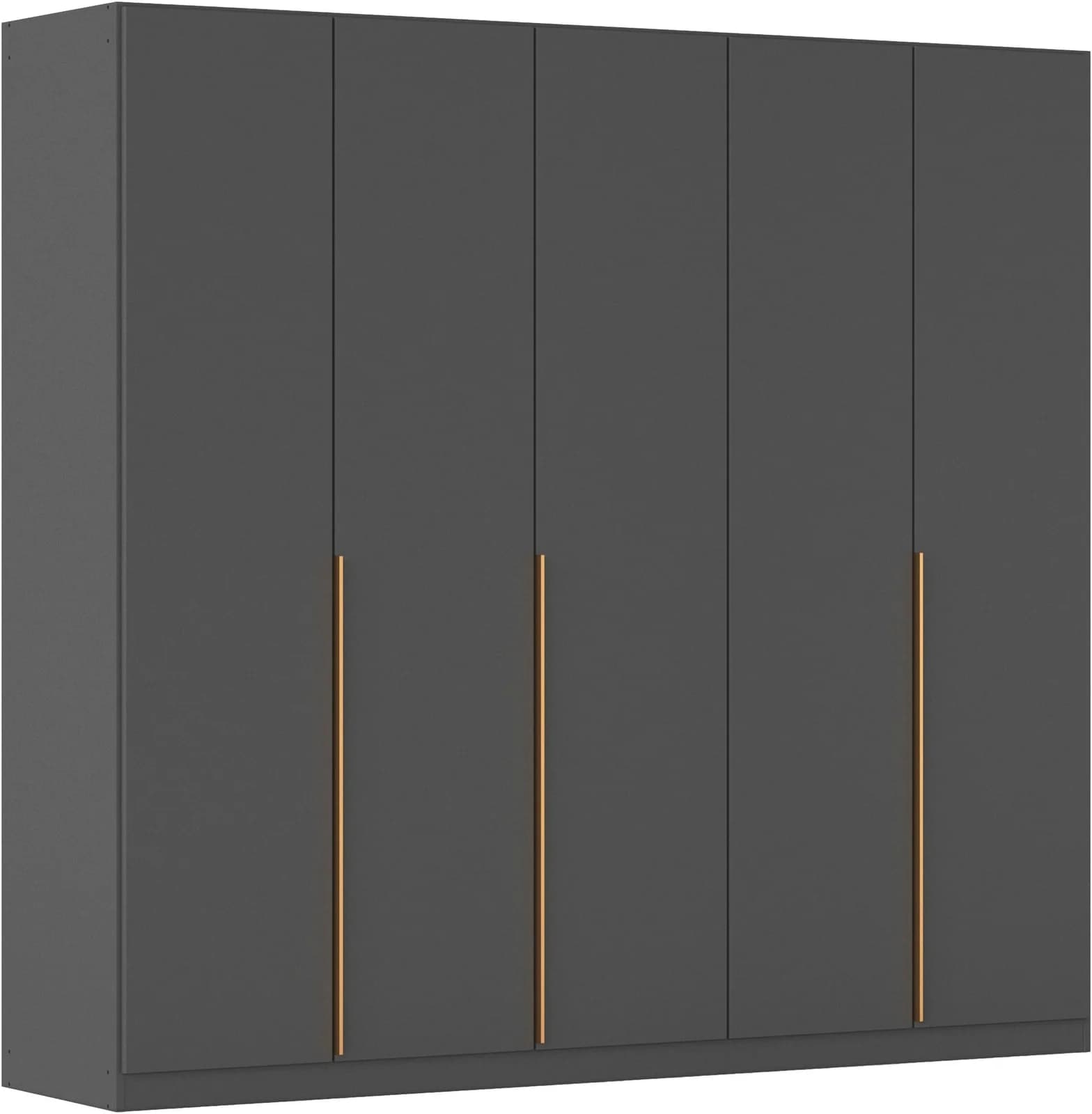 OTTO HOME Kleiderschrank Graumetallic mit Goldgriffen