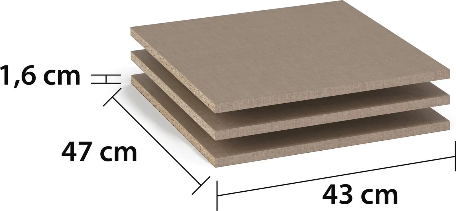 Rauch Einlegeboden 3er-Set Leinenoptik hell für rauch-ONE