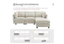 OKWISH Ecksofa L-förmig Beige Leinen mit Hocker Bild 4