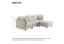 OKWISH Ecksofa L-förmig Beige Leinen mit Hocker Bild 5