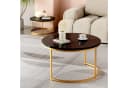 OKWISH Couchtisch 2-tlg. Schwarz Marmoroptik Verschachtelbar Bild 1