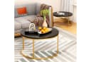 OKWISH Couchtisch 2-tlg. Schwarz Marmoroptik Verschachtelbar Bild 4