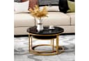 OKWISH Couchtisch 2-tlg. Schwarz Marmoroptik Verschachtelbar Bild 5