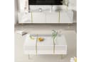 OKWISH Wohnzimmer-Set 2-tlg. Hochglanz Weiß Gold Soft-Close Bild 2