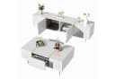 OKWISH Wohnzimmer-Set 2-tlg. Hochglanz Weiß Gold Soft-Close Bild 4