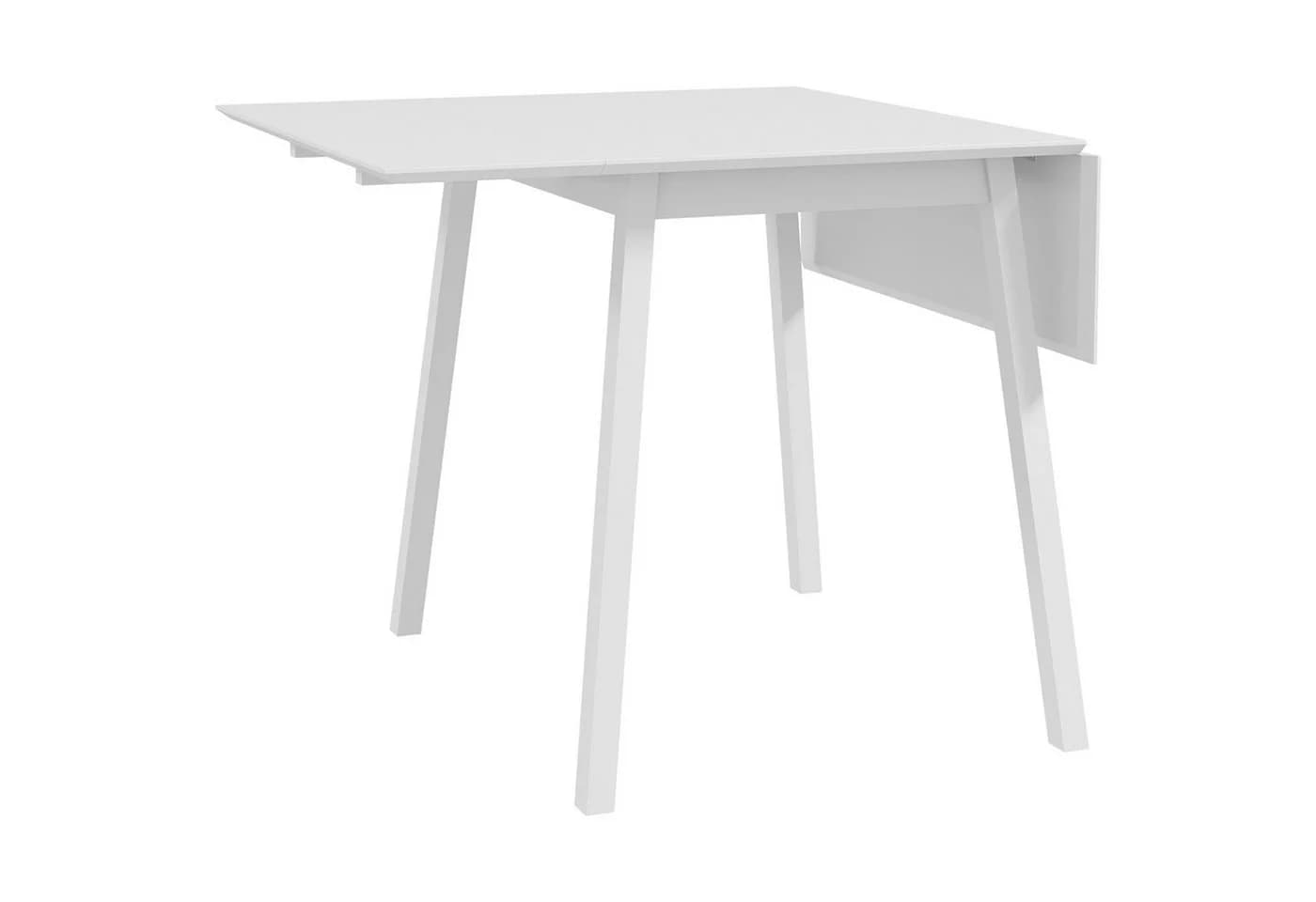 OKWISH Klappbarer Esstisch Weiß Kiefernholz 110x86x75cm - Bild 3