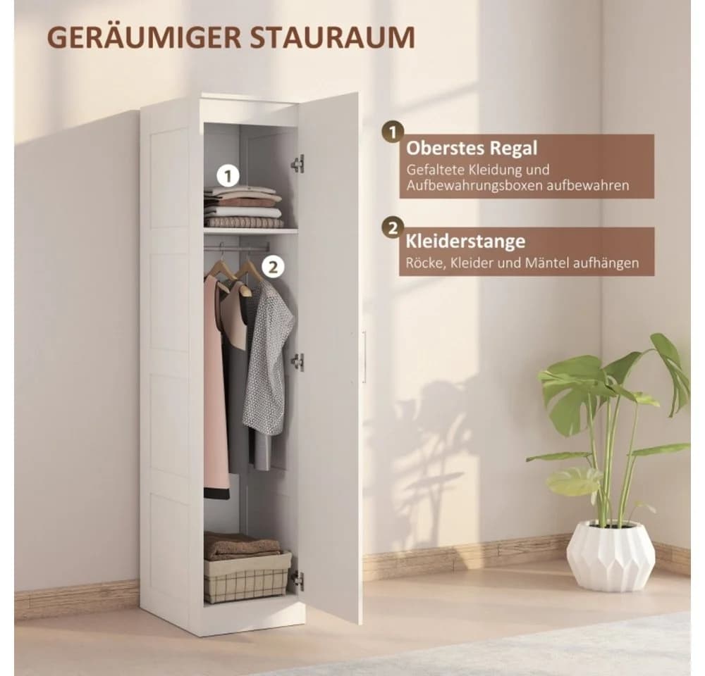 OKWISH Kleiderschrank Weiß Soft-Close-Tür - Bild 5