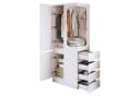 OKWISH Kleiderschrank Weiß mit 4 Schubladen & offenem Fach Bild 4