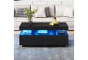 OKWISH Couchtisch Teetisch mit Vertikal gestreifter Oberfläche, LED-Lichtleiste Bild 5
