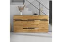 OKWISH Sideboard Wohnzimmerschrank Schwarz Holzoptik 2 Türen 4 Schubladen Bild 1