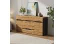 OKWISH Sideboard Wohnzimmerschrank Schwarz Holzoptik 2 Türen 4 Schubladen Bild 5