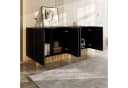 OKWISH Sideboard 160 cm Schwarz mit U-Relief Front Bild 1