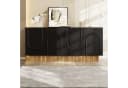 OKWISH Sideboard 160 cm Schwarz mit U-Relief Front Bild 2