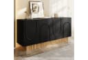 OKWISH Sideboard 160 cm Schwarz mit U-Relief Front Bild 3
