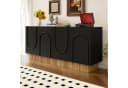 OKWISH Sideboard 160 cm Schwarz mit U-Relief Front Bild 5