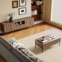 OKWISH Wohnzimmer-Set mit TV-Lowboard & Couchtisch Natur Holzoptik Bild 3