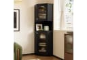 OKWISH Vitrine Regal 45x45x166,5 cm mit Lichtleiste und Kippschutz Bild 2