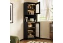OKWISH Vitrine Regal 45x45x166,5 cm mit Lichtleiste und Kippschutz Bild 5