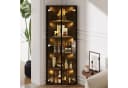 OKWISH Vitrine Regal 62x35x160 cm mit LED-Beleuchtung und Soft-Close-Türen Bild 2